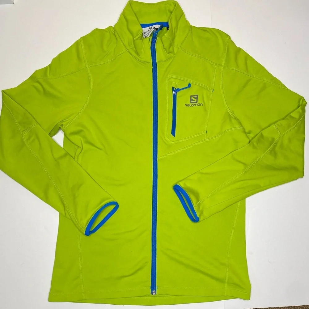 Salomon Discovery FZ Midlayer jacket in Acid Lime Sz Sm